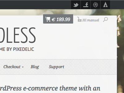 Header cart button e commerce header wordpress theme