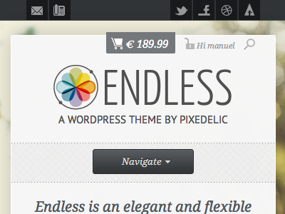 Endless Header Mobile adaptive cart e commerce header mobile wordpress theme