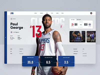 Ui Design of an NBA player