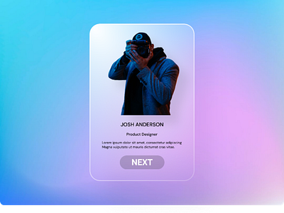 User Bio using Glass morphism figma productdesign ui design. uiux