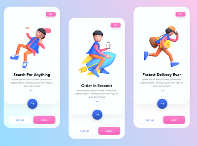 Onboarding Screens for E-Commerce App. app onboarding ui uidesign uiux uxdesign