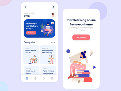 Online learning app 👨‍🎓 app illustraion learning app learning platform mobile platform ui uidesign uiux uxdesign uxdesigns