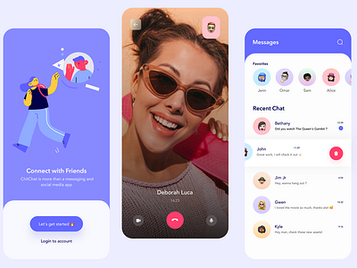 Chat App "Chit Chat" 3d 3d animation 3d art adobe adobexd avatar avatars challange chat chatting colors figma flat illustraion illustrations illustrator landing landingpage ui ux