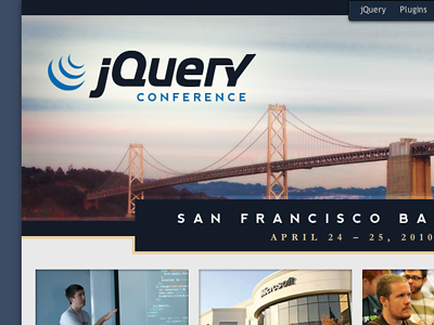 jQuery Conference Site blue conference design development jquery