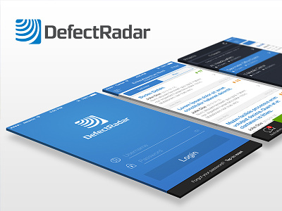 DefectRadar iPhone App defectradar ios7 iphone listview login sidebar