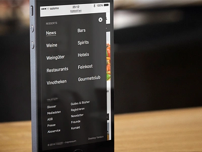 Mobile Navigation Drawer drawer ios7 iphone mobile navigation typography