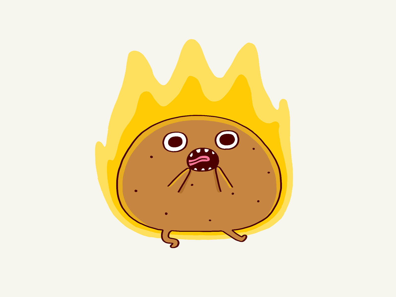 Hot Potato: YamFam sticker for iMessage dancing everything is fine fire help hot potato lit on fire potato stickers
