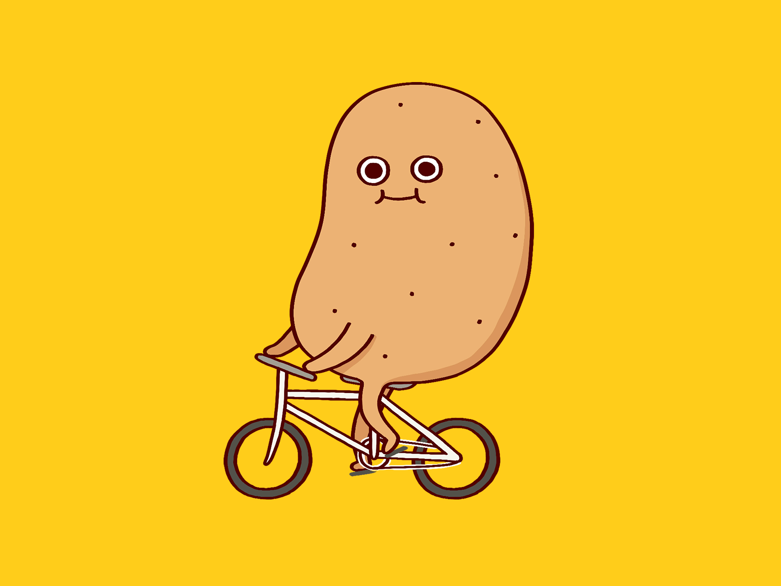 BikeTato: YamFam stickers for iMessage animation bicycle bike bike ride cute gif imessage photoshop animation porucz potato sticker stickers yam fam