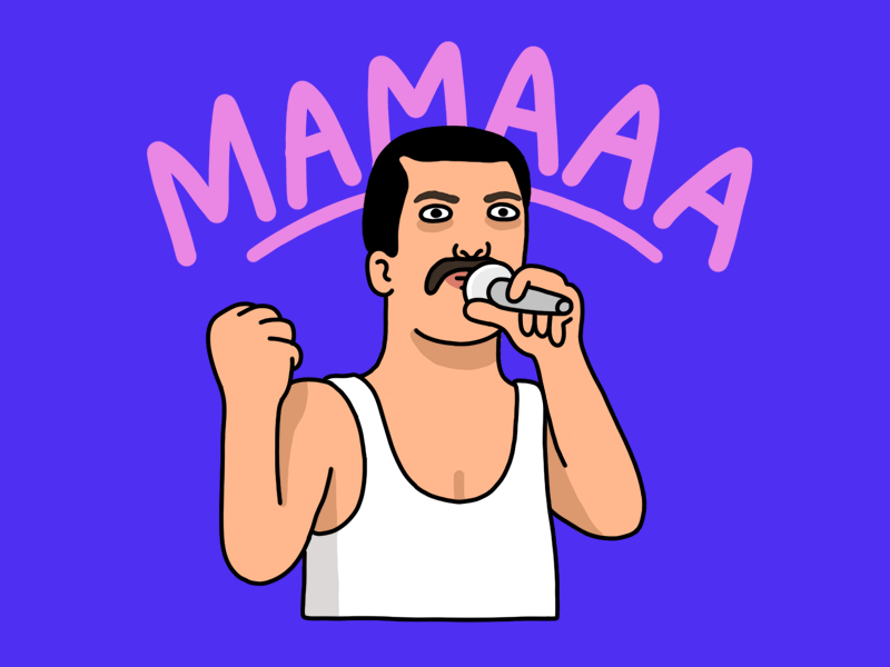 MAMAAA 2d animation 2d illustration freddie mercury mama mamas day mom mothers day photoshop animation porucz queen