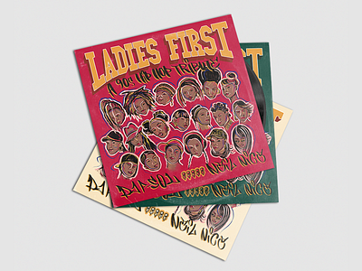 LADIES FIRST cover art hand lettering hand typography hip hop art illustration music art music flyers music posters