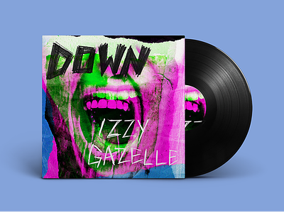 COVER ART - DOWN by IZZY GAZELLE cover art cover art design hand typography handlettering music art music artwork music artwork design music flyers music posters rock and roll art