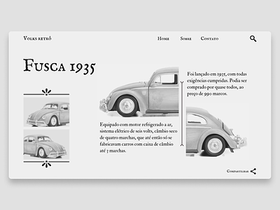 Fusca 1935 clean design figma uidesign userexperience userinterface uxdesign uxui webdesign