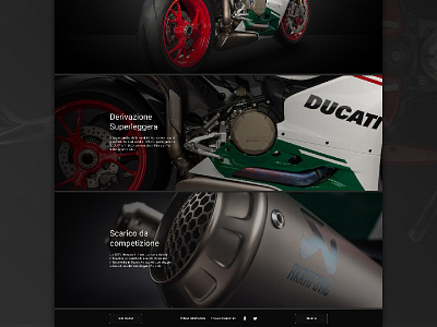 Close up of the Ducati Panigale Multisite ducati interface motor motorcycle navigation superbike ui ux web web design website