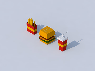 junk food 3d after effects cinema 4d food fries hamburger junk photoshop renatorena render