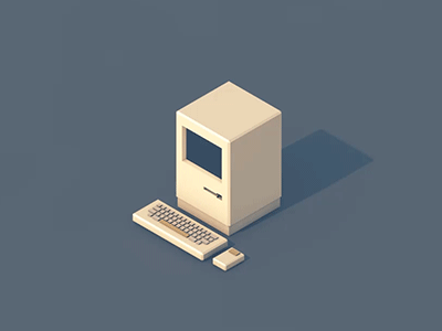 Old School Computer animation apple blue computer keyboard motion motiongraphics mouse old old school vintage