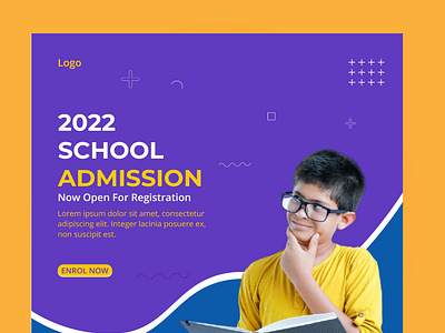 School Admission Social media banner Template design.