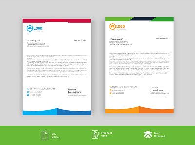 Modern creative business style letterhead templates Design leaflet