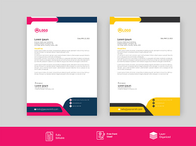 Creative business letterhead design vector