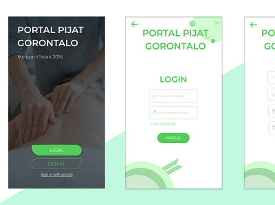 Portal Pijat app design ui