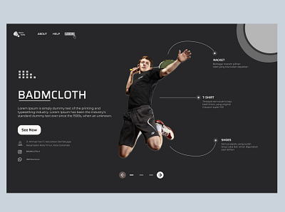 Landing page badminton shop branding landingpage ui ux web