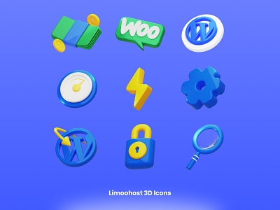 Hosting 3D Icons 3d 3d design 3d icon 3d illustration blender blender 3d icon icon design icon illustration