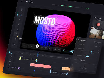 MOSTO Video Editor App Concept app concept concept concept design ui ui concept user interface ux ux design video video editor