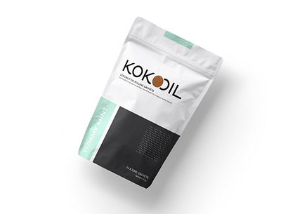 KOKOOIL Packaging coconut mint mouthwash packagedesign packaging pouch design sachet toothpaste