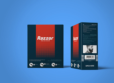 Razzor barbershop box man packaging packaging design razor