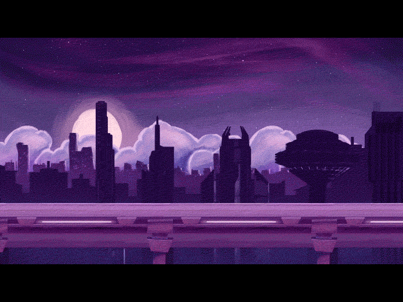 Night City Parallax 2d animation art game game design illustration parallax