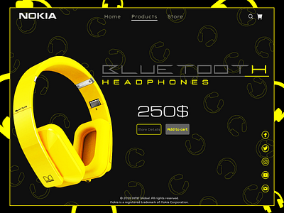 Headphones Landing Page Design 2. amazing cool design earth futuristic illustration landing page landing page design landingpage minimal photoshop tech technology web web page webdesign website website design