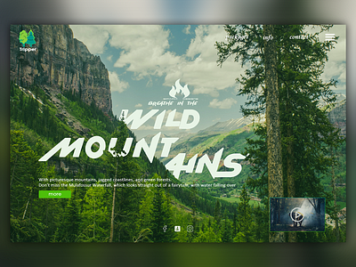 Wild Mountains Web Landing Page Design amazing breathable cool design earth fresh greenery landing page minimal mountains nature photoshop trees vegan web webdesign webdesignideas website website design webui