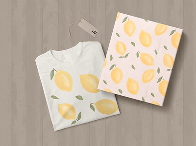 Lemon Pattern Design creative design digital art illustration lemon package painting pattern product design t shirt watercolor