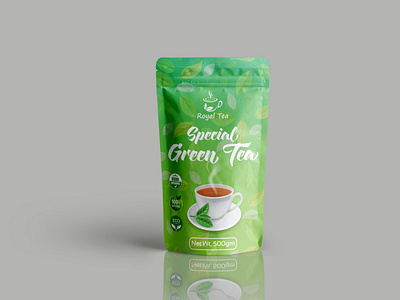 Pouch packaging design for "Royal Tea"