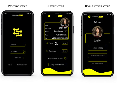 UI/UX Design for a stretch studio adobe xd animation application branding design typography ui ui design ux ux design