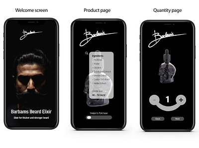 UI/UX Design for a Beard Elixir eCommerce app adobe xd application branding design illustration minimal ui ui design ux ux design