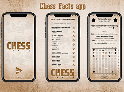 Chess facts app adobe xd application design figma illustration minimal ui ui design ux design vector