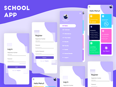 School App app design design app flat icon minimal ui ux web