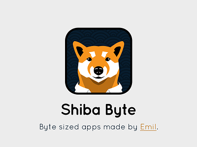 Shiba Byte Logo flat icon illustration inu logo quicksand shiba