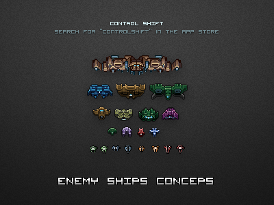 Control Shift iPhone App Enemy Ships app game iphone pixel spaceship sprite