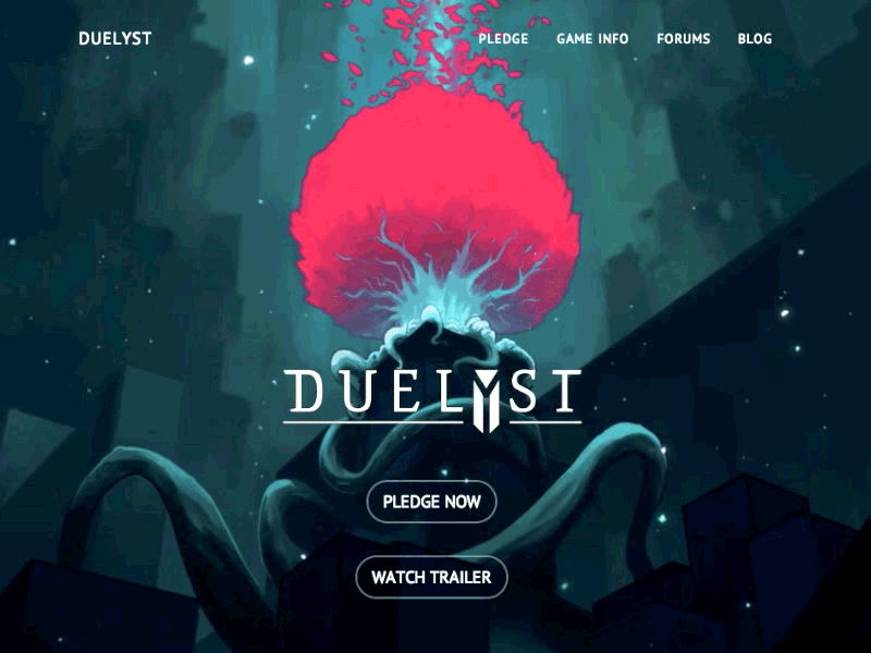 Duelyst Website animation game petals tree