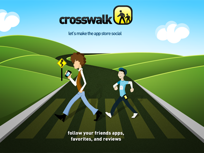 Crosswalk Header Illustration Draft character crosswa.lk fields green hipster illustration road
