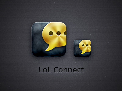 LoL app iOS Icon brushed gold granite grunge icon iphone metal stone