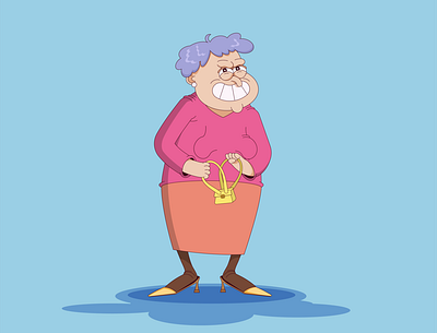 Grandmother cartoon character cartoon illustration cartooning character color cunning fashoin flat illustration grandma grandmother mood vector vector character vector illustration