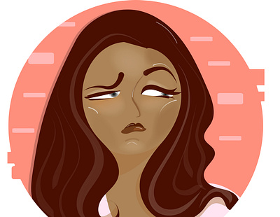 Sad Woman cartoon female character flat girl illustration vector vector art vector illustration woman