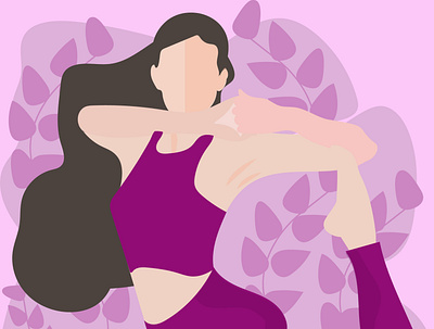 Do More Yoga And Stay Fit art cartoon flat flat illustration vector art vector illustration woman yoga