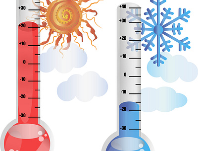 зима - лето 20 градусник градусы деления зима красный лето сайт синий снежинка солнце стеклянный стиль тучки