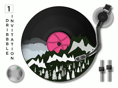 FREE Invite to Dribbble for an Aspiring Designer. dribbble dribbble best shot dribbble invite free free invite giveaway illustrator invitation lp member mountain music record record player retro ui ux vinyl