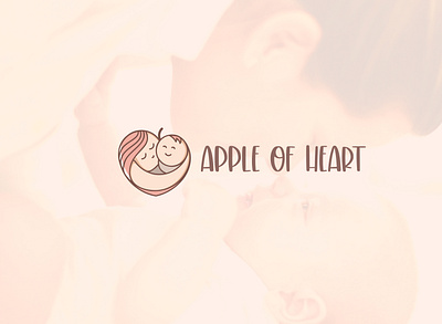 Apple of Hearts baby cute illustration logo