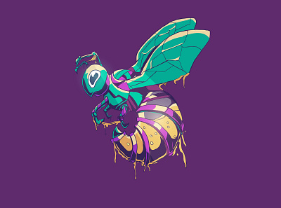Rave Bee illustration bee character illustration rave