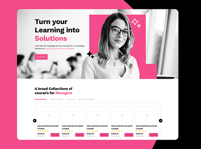 Management Course course landingpage management pink website